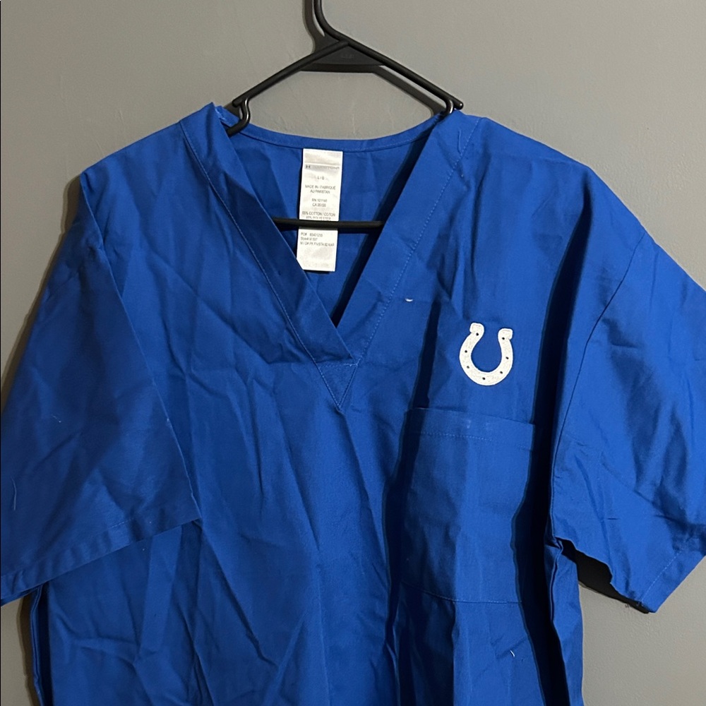 Blue Scrub Top with Indianapolis Colts Logo
